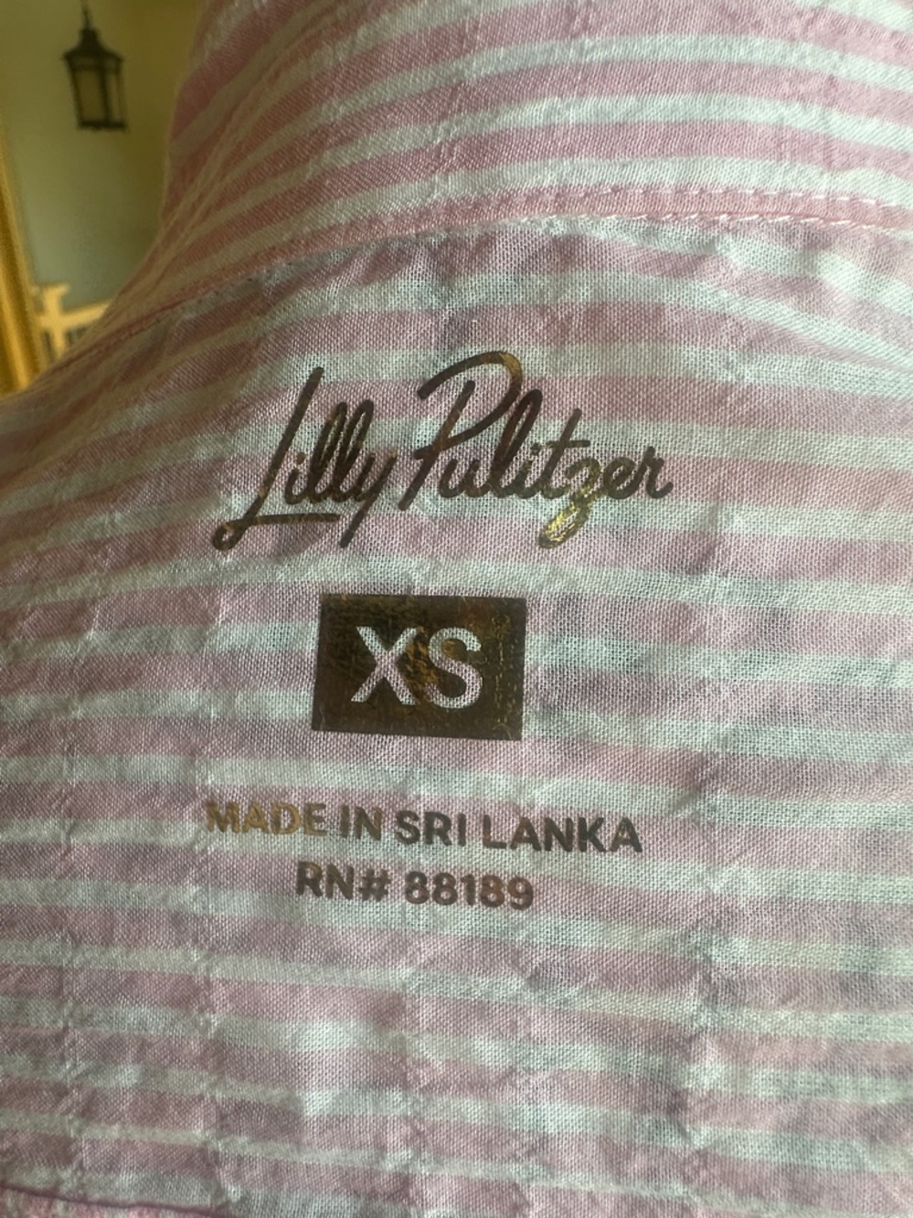 Lilly Pulitzer Pink and White Striped Shirt - Picture 5 of 12